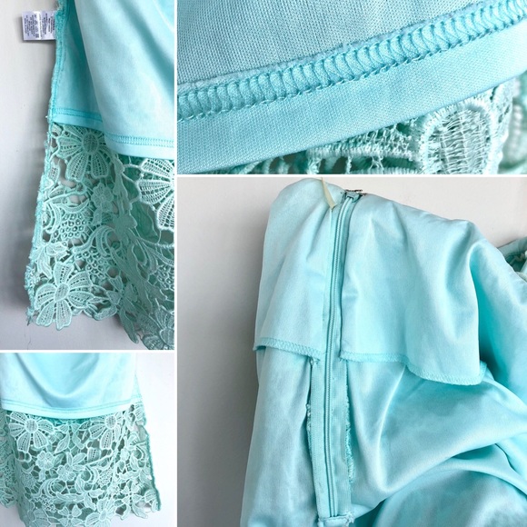 Beautiful Seafoam Green Lace Midi Skirt - Picture 9 of 16